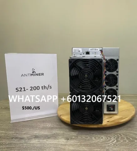 Bitmain Antminer S21 200T  BTC BCH BSV SHA256 Air-cooling Miner + PSU